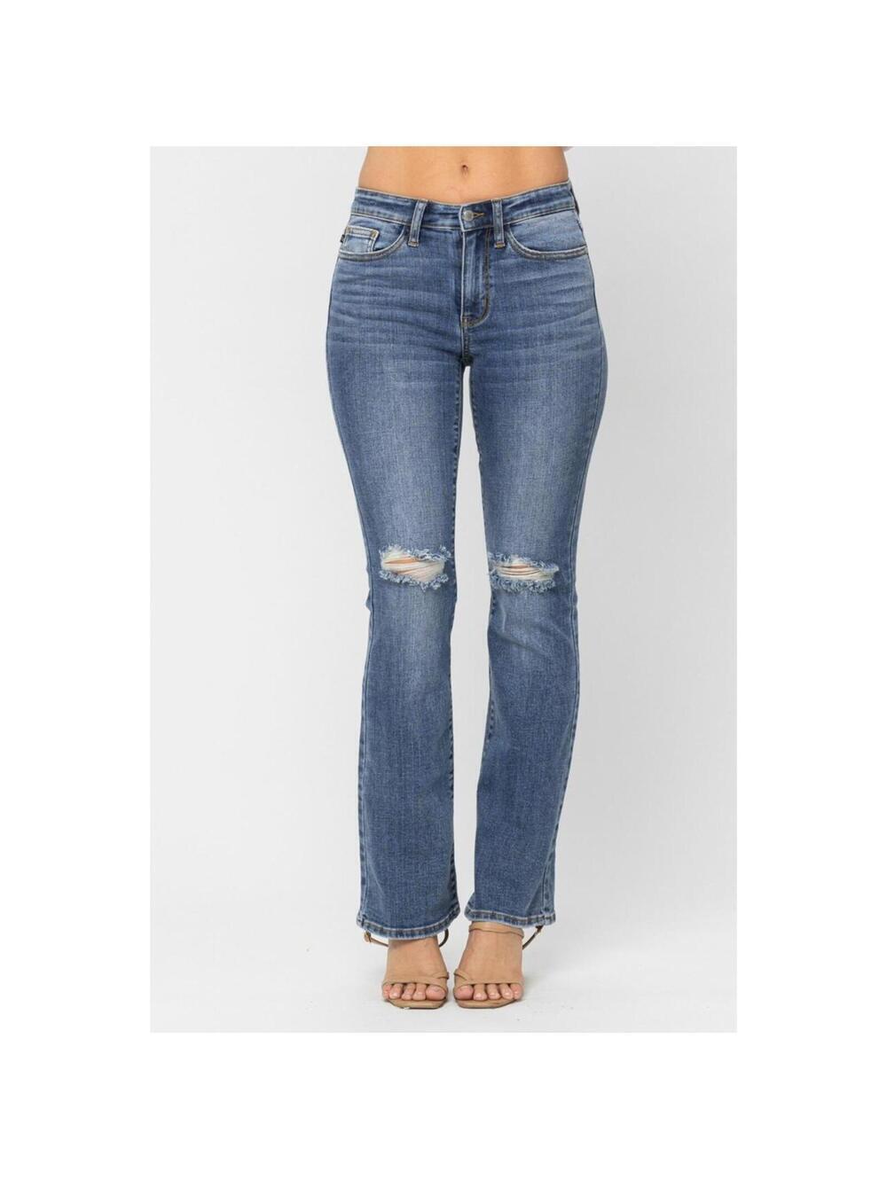 Judy Blue Knee Destroyed Bootcut Jeans size 32”